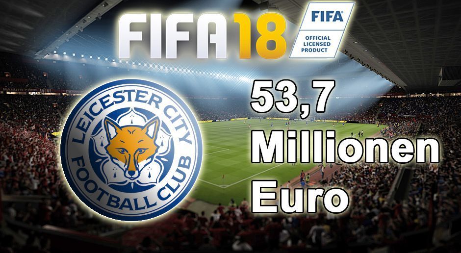 
                <strong>FIFA 18 Karriere: Leicester City</strong><br>
                Platz 17: 53,7 Millionen Euro.
              
