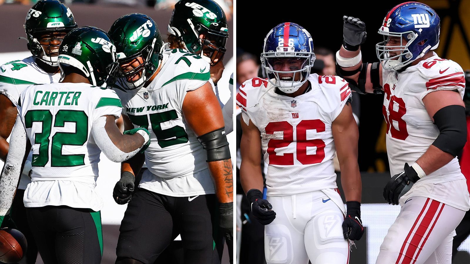 
                <strong>New York Rising</strong><br>
                New Yorks Footballfans haben endlich wieder etwas zu feiern. Zum ersten Mal seit 2015 stehen sowohl die New York Jets (3-2) als auch die New York Giants (4-1) bei über .500 und damit einer positiven Bilanz.
              