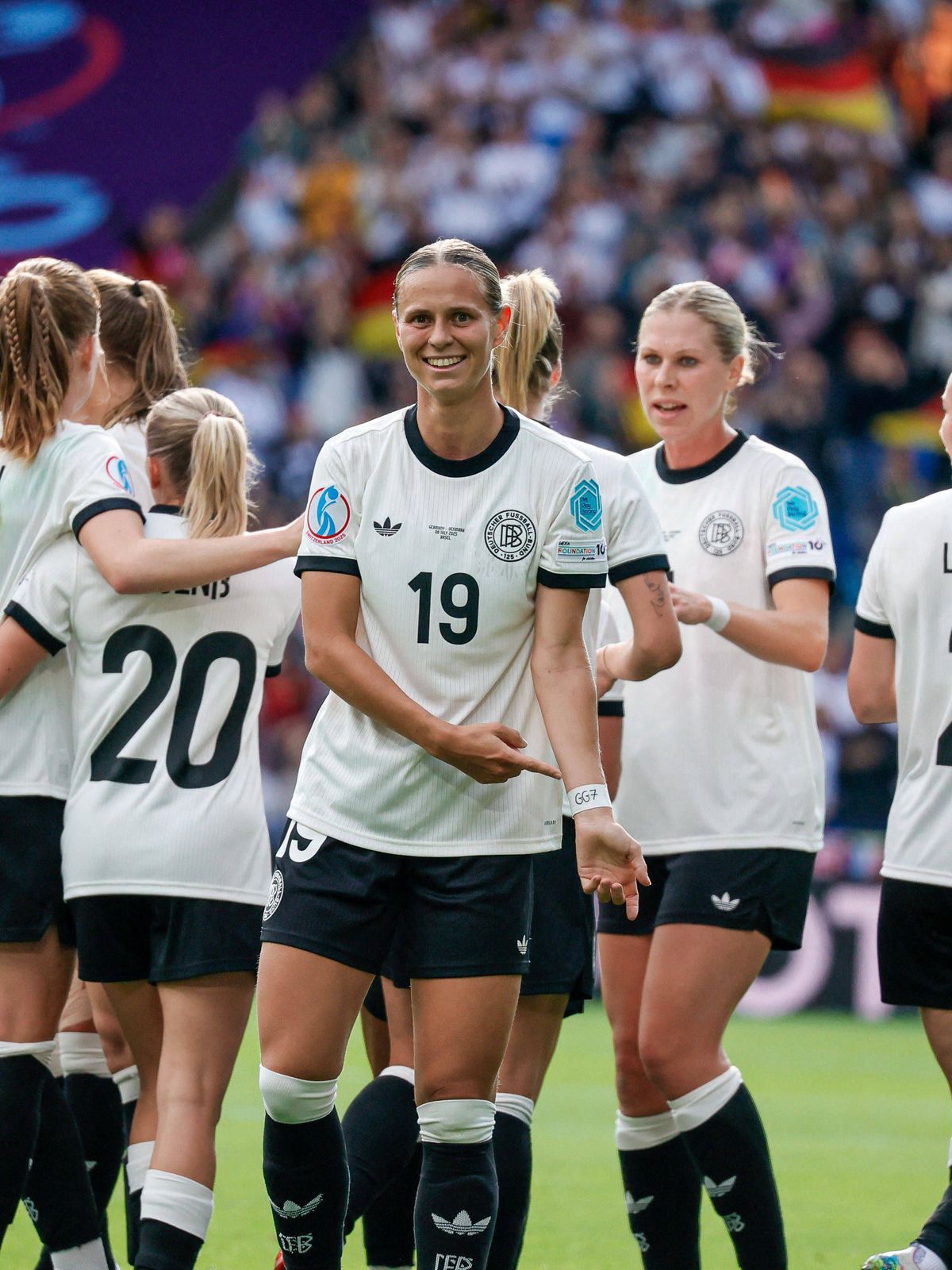 CALCIO - UEFA Campionato Europeo - UEFA Women s EURO 2025 - Germany vs Denmark Klara Buhl (19 Germany) celebrates after scoring the goal during the UEFA Womens EURO 2025 Group C match between Germa...