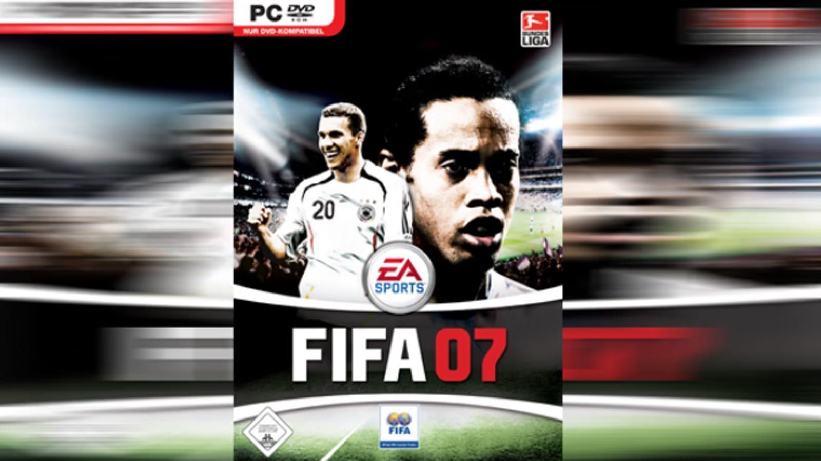 
                <strong>FIFA 07</strong><br>
                FIFA 07 - Cover-Spieler: Lukas Podolski und Ronaldinho.
              