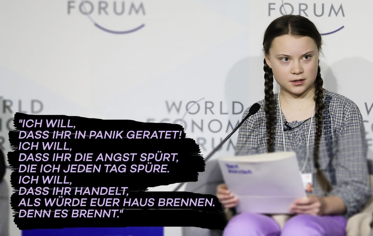 Mit dieser Aussage beim Weltwirtschaftsforum in Davos machte Greta weltweit von sich reden.