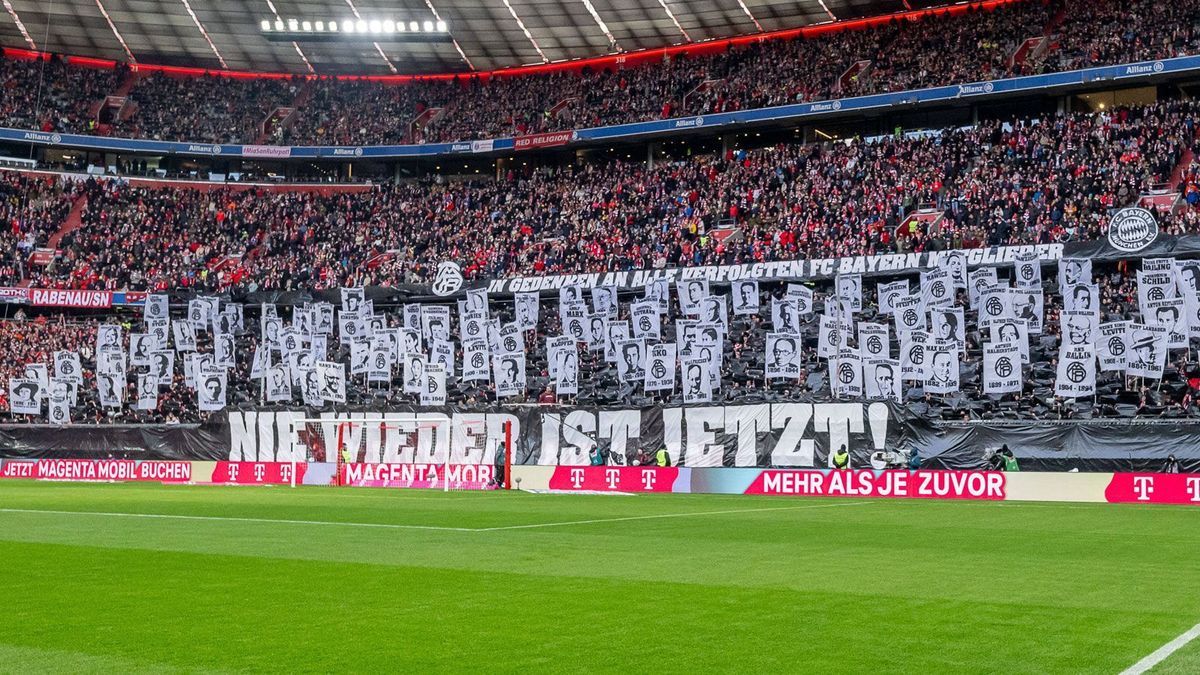 Choreo der Bayern-Fans zum Holocaust-Gedenktag