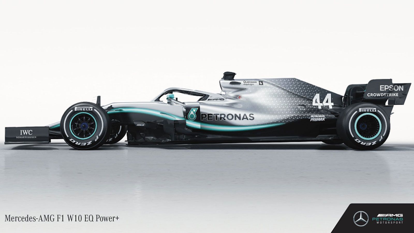 
                <strong>Formel-1-Autos 2019: Mercedes-AMG Petronas Motorsport</strong><br>
                Auffällig ist die aus Mercedes-Sternen bestehende Tarnoptik rund um die Haiflosse hinter dem Cockpit. An den Seiten verläuft nun eine türkisfarbene Fließspur. Teamchef Toto Wolff macht auf Understatement: "Das Reglement hat sich erheblich verändert. Wir beginnen bei null und müssen uns erneut beweisen - im Vergleich mit unseren eigenen Erwartungen, aber auch gegen unsere Konkurrenz."
              