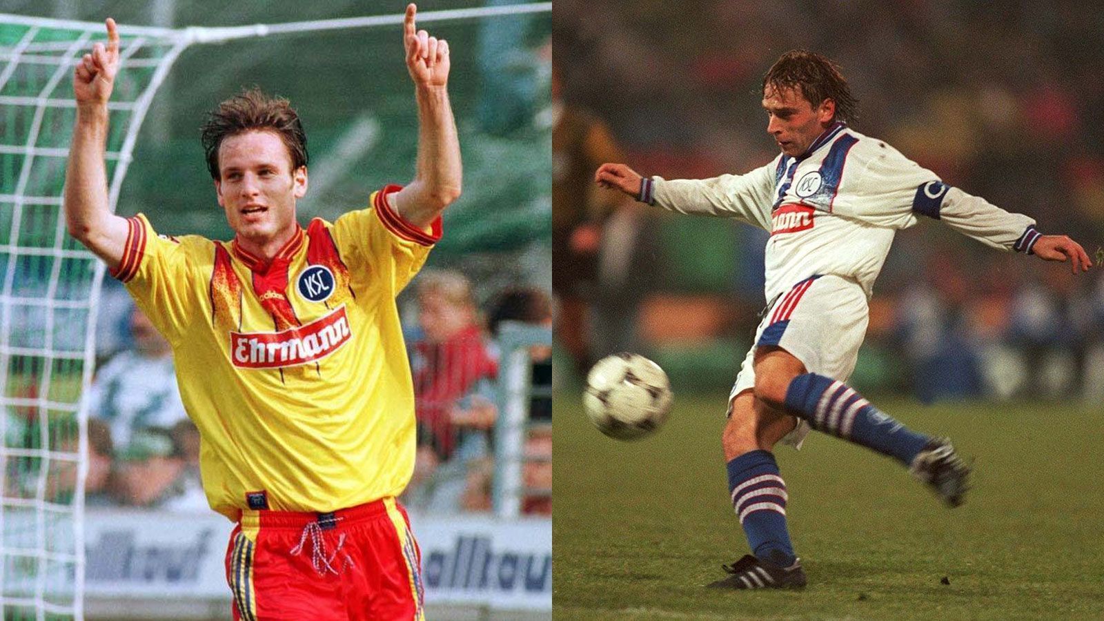 
                <strong>Thomas Häßler und Markus Schroth (Karlsruher SC)</strong><br>
                Dreierpacker: Markus Schroth - Vorlagengeber: Thomas Häßler - Ergebnis: 4:2 bei Werder Bremen - Datum: 06. Dezember 1997
              