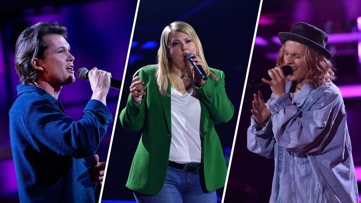 "The Voice of Germany" 2024 - Talente aus Folge 7: Hannes Volz, Arlena und Miri Bond (v.l.n.r.)