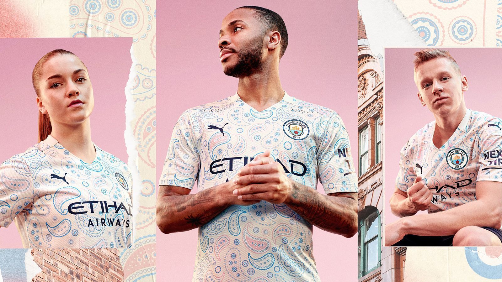 
                <strong>Manchester City (drittes Trikot)</strong><br>
                Der englische Vizemeister Manchester City hat das dritte Trikot für die Saison 2020/21 vorgestellt. Unter dem Motto "Aus Kultur" gefertigt, wurde dieses Ausweichtrikot laut Angaben der "Skyblues" von der Architektur, Landschaft, Musik und Kunst der Stadt Manchesters inspiriert. Das Blumenmuster ist wiederum durch die "Brit Pop"-Musikszene der 1960er- und 1990er-Jahre geprägt. Auffallen tun die Profis damit sicher.
              