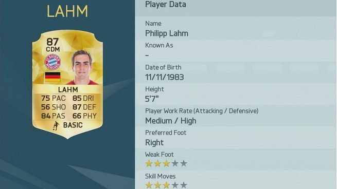 
                <strong>Philipp Lahm</strong><br>
                Spielerwert: 87 (+/-0) - Philipp Lahm. Vorheriger Gesamtwert: 87.
              