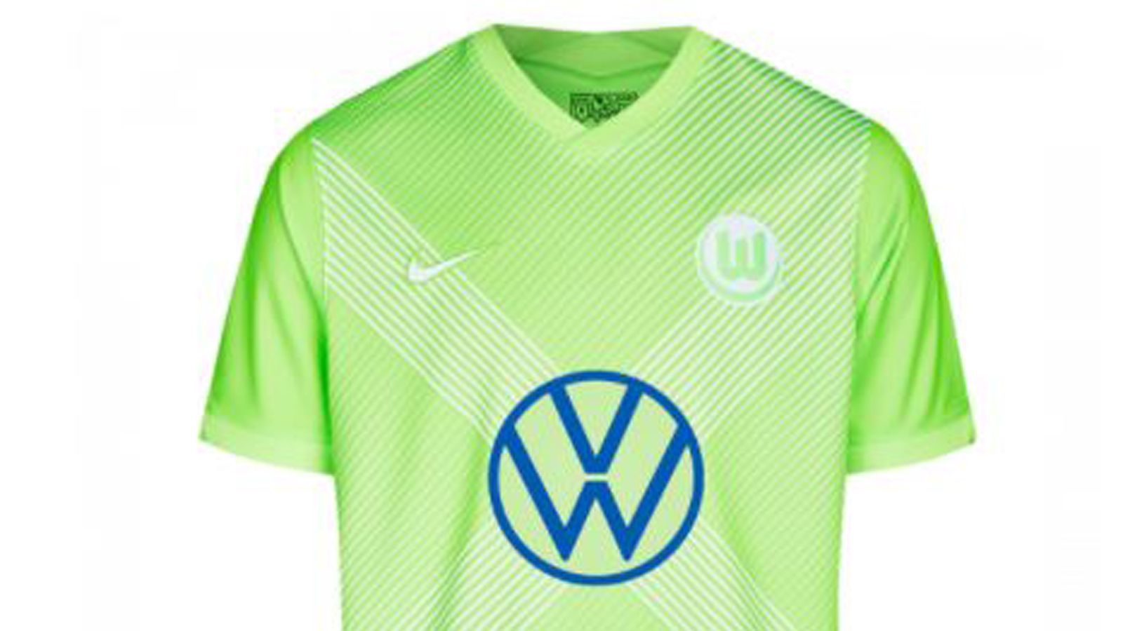 
                <strong>VfL Wolfsburg Heimtrikot 2020/21</strong><br>
                Der VfL Wolfsburg setzt in der Saison 2020/21 auf kräftiges, strahlendes Grün. Wie im Vorjahr ziert das Trikot vorne wieder ein X-Design.
              