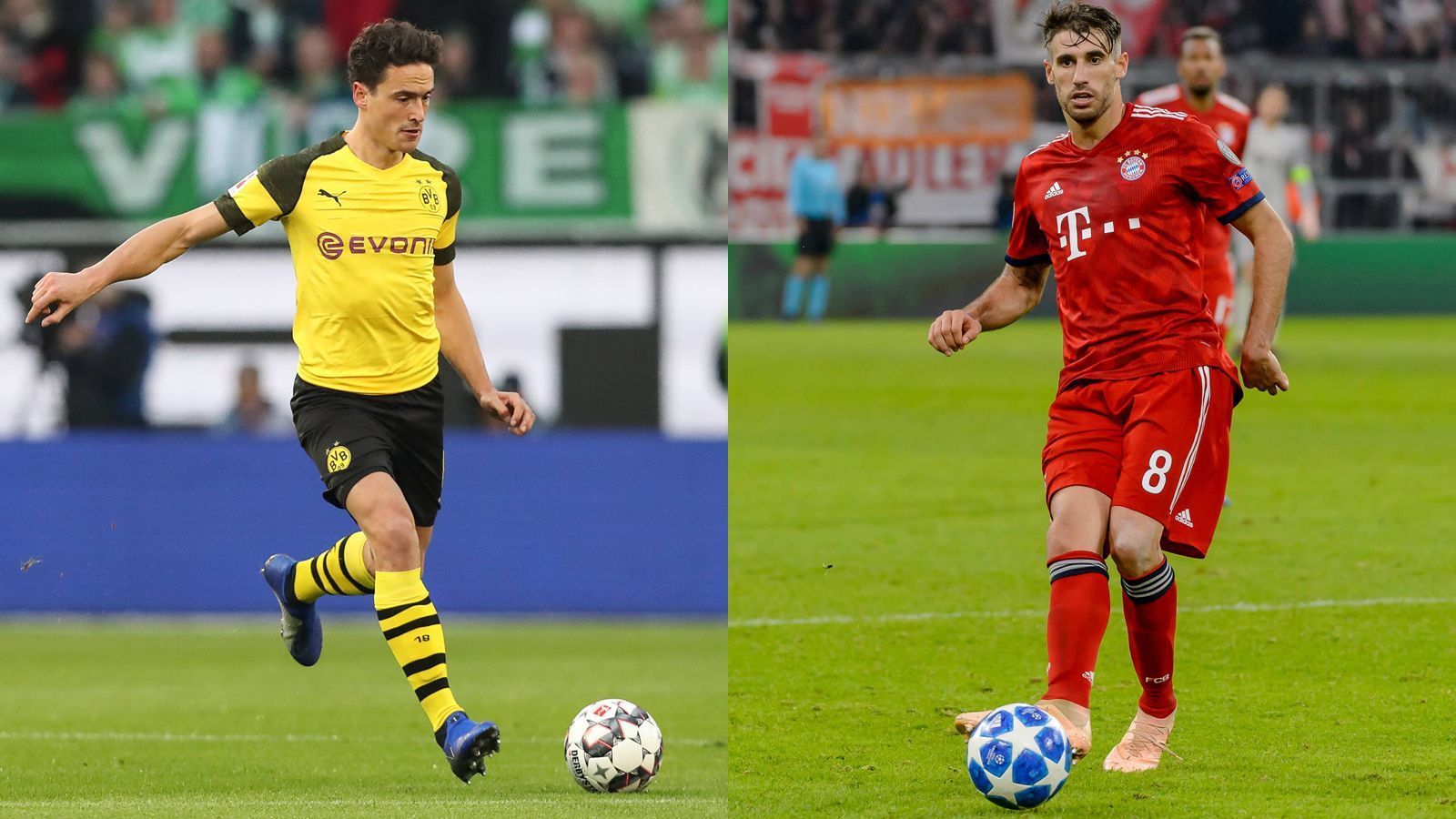 
                <strong>Defensives Mittelfeld: Thomas Delaney – Javi Martinez</strong><br>
                Thomas Delaney wechselte im Sommer von Bremen zu Dortmund und ist als unermüdlicher Kämpfer gesetzt, weil er den offensiv ausgerichteten Mittelfeld-Kollegen den Rücken freihält, sich gelegentlich aber auch in die Offensive einschaltet. Ähnlich sieht das Anforderungsprofil von Javi Martinez aus. Fußballerisch ist Martinez höher einzuschätzen, kämpferisch Delaney. Beide spielen eine solide Saison. Das Duell endet unentschieden.
              