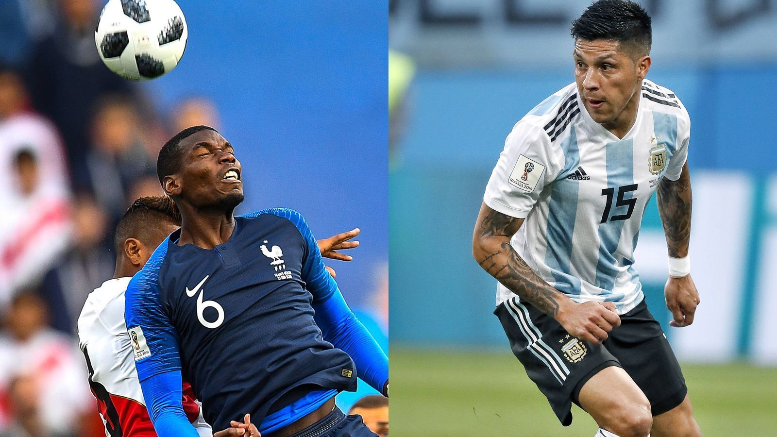 
                <strong>Paul Pogba vs. Enzo Perez</strong><br>
                Pogba hat einen guten Start in das Turnier hingelegt. Schaut man sich hingegen die Lücken im argentinischen Mittelfeld an, wird klar: Ein Pogba in Topform kann das Spiel an sich reißen und den Argentiniern weh tun, seine Kreativität kann zum Trumpf werden. Routinier Perez rückte für den verletzten Manuel Lanzini in den WM-Kader. Den direkten Vergleich mit Pogba verliert er. Punkt Frankreich, 7:2.
              