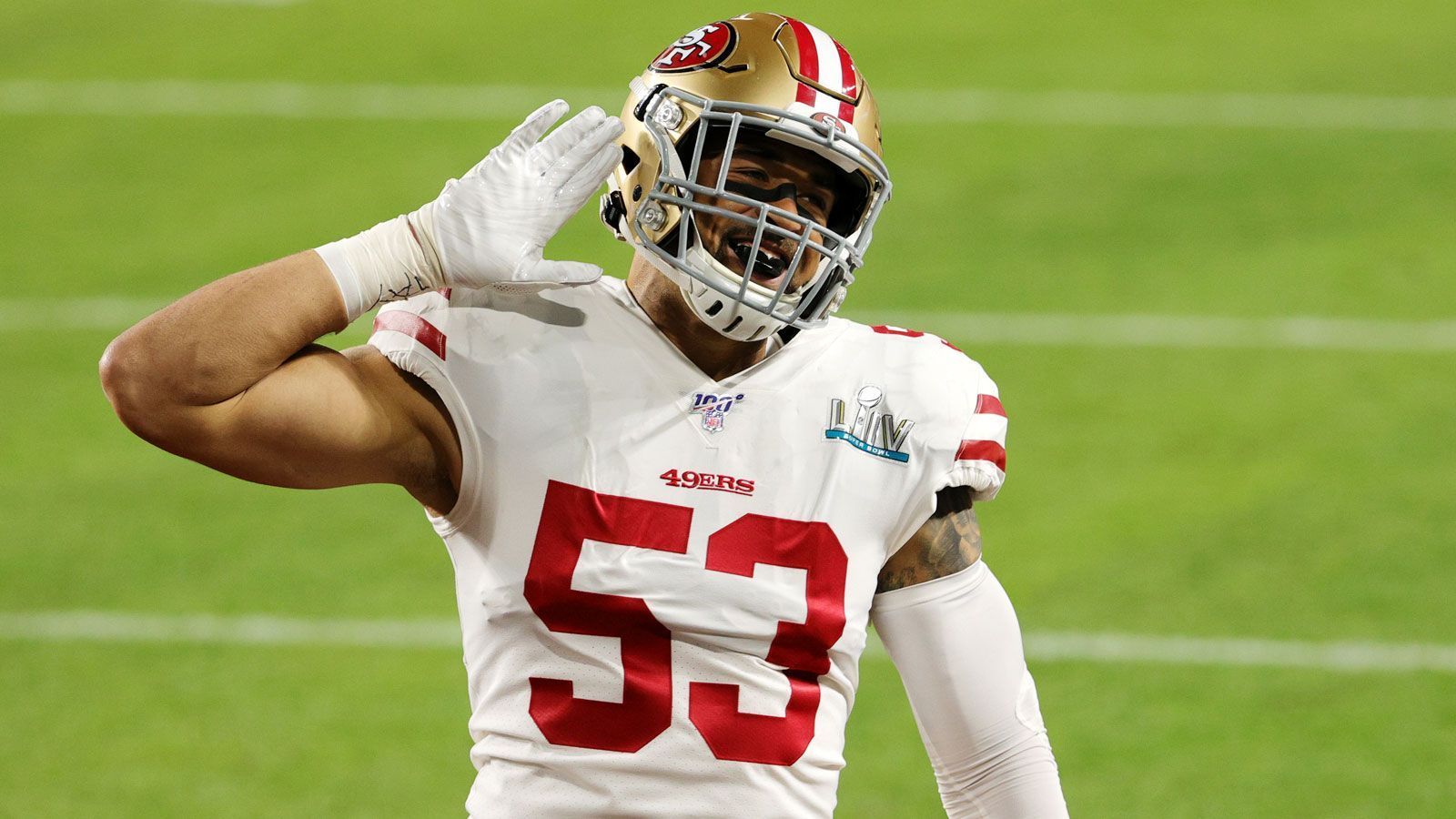 
                <strong>Mark Nzeocha</strong><br>
                - seit 2017 Linebacker/Special Teamer der San Francisco 49ers, 2015 bis 2016 Linebacker der Dallas Cowboys- 54 Einsätze, 39 Tackles, ein Sack, zwei verteidigte Pässe, eine Interception, ein Forced Fumble- 36. Pick im Draft 2015
              