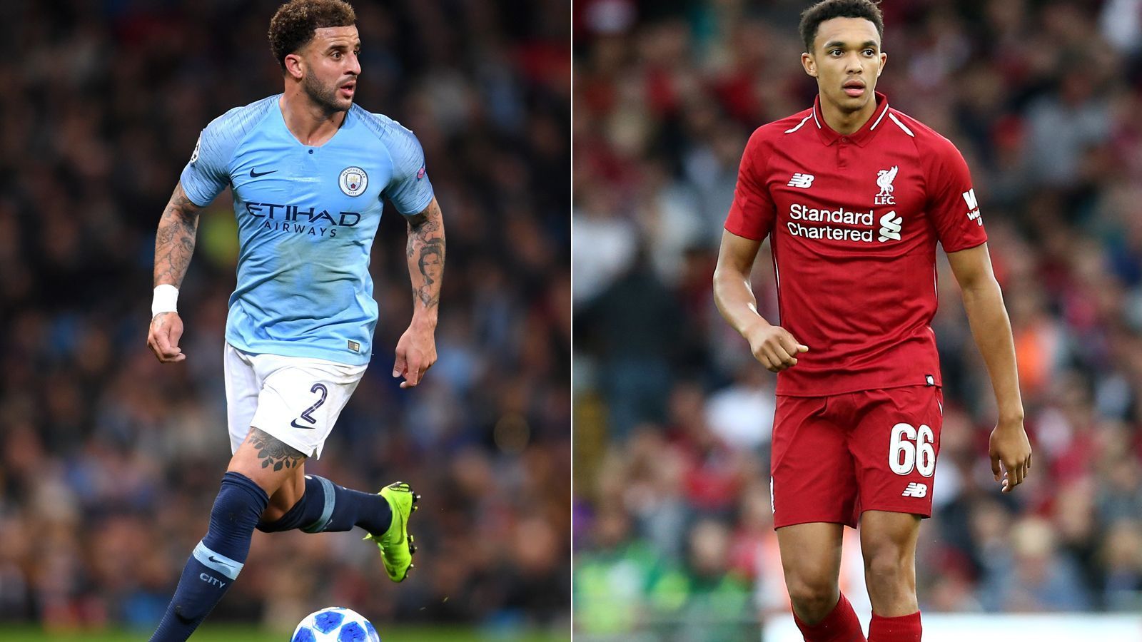 
                <strong>Rechter Verteidiger: Kyle Walker vs. Trent Alexander-Arnold</strong><br>
                Zwar hat Kyle Walker ein wenig mehr Spielzeit aufzuweisen, doch Trent Alexander-Arnold liefert das bessere Gesamtpaket aus defensiver und offensiver Stärke. Schon drei Assists gehen auf sein Konto, zudem ließ Walker mehr Gegentore zu (11 zu 6) und sieht auch in Zweikämpfen nicht ganz so souverän aus wie der Liverpool-Spieler.Punkt für Trent Alexander-Arnold - 1:2
              