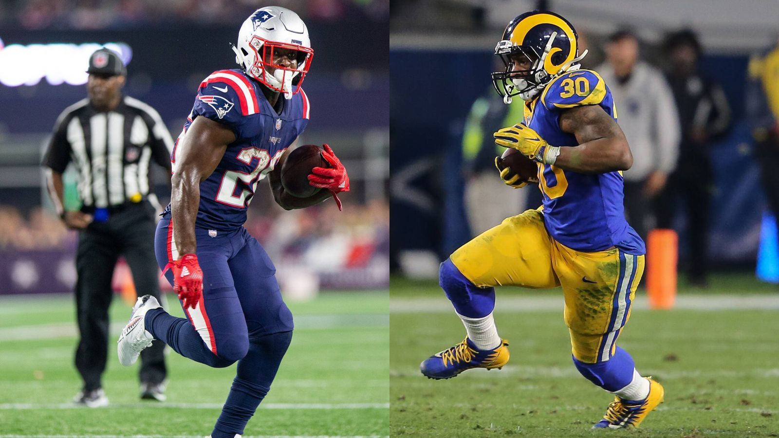 
                <strong>New England Patriots – Los Angeles Rams: Ein bärenstarkes Running-Back-Duell</strong><br>
                Eine Football-Weisheit besagt: Willst Du Playoff-Spiele gewinnen, muss Dein Laufspiel funktionieren. Die Los Angeles Rams haben in Todd Gurley den vielleicht vielseitigsten Running Back der NFL. Sony Michel von den New England Patriots wiederum zählt zu den großen Neuentdeckungen dieser Saison. Der Running Back wurde in der 1. Runde gedraftet und war mit seinen drei Touchdowns gegen die Los Angeles Chargers in der Divisional Round einer der Sieggaranten. Wer im Super Bowl wohl die bessere Tagesform hätte?   
              