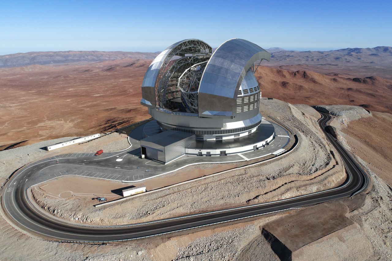 So soll das Extremely Large Telescope (ELT) auf dem 3046 Meter hohen Cerro Armazones in Chile aussehen, wenn es 2028 das erste Licht sieht.
