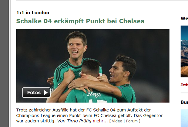 
                <strong>Spiegel Online</strong><br>
                Aber auch der Schalker Punkt wird gebührend gewürdigt.
              