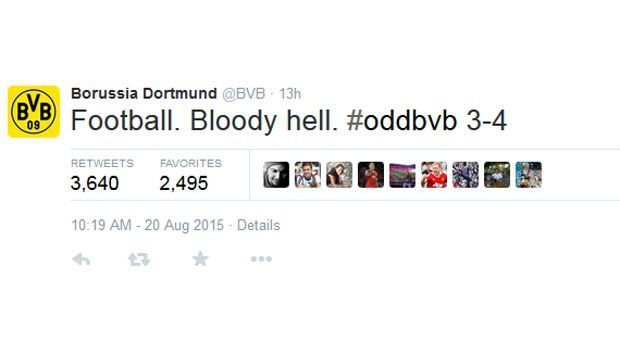
                <strong>Borussia Dortmund</strong><br>
                Zum Abpfiff wird der legendäre Sir Alex Ferguson zitiert. Dieser hatte 1999 als Trainer von Manchester United nach dem Last-Minute-Sieg im Champions-League-Finale gegen den FC Bayern das Spiel kurz und knapp zusammengefasst: "Football, bloody hell!"
              