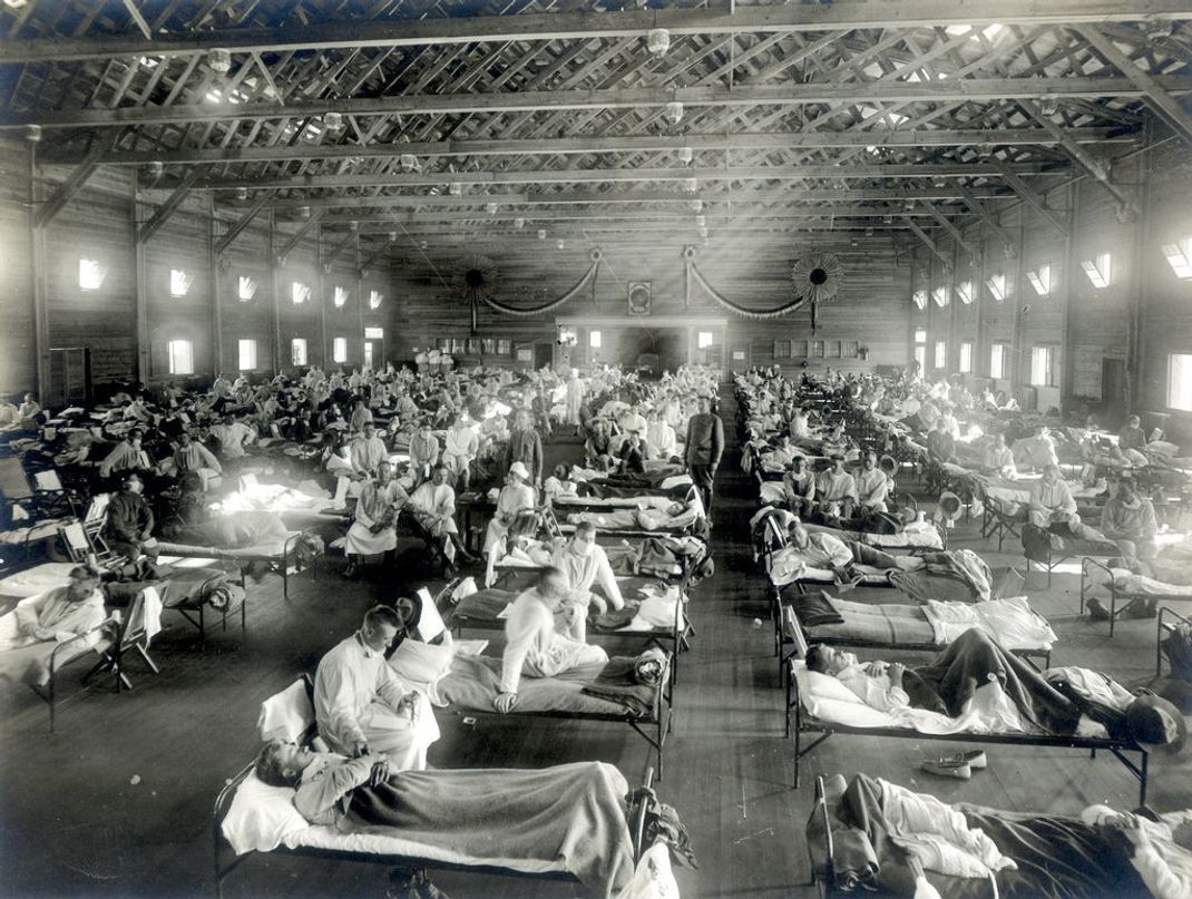 Patienten, die an der Spanischen Grippe erkrankt sind, in Kansas (USA).