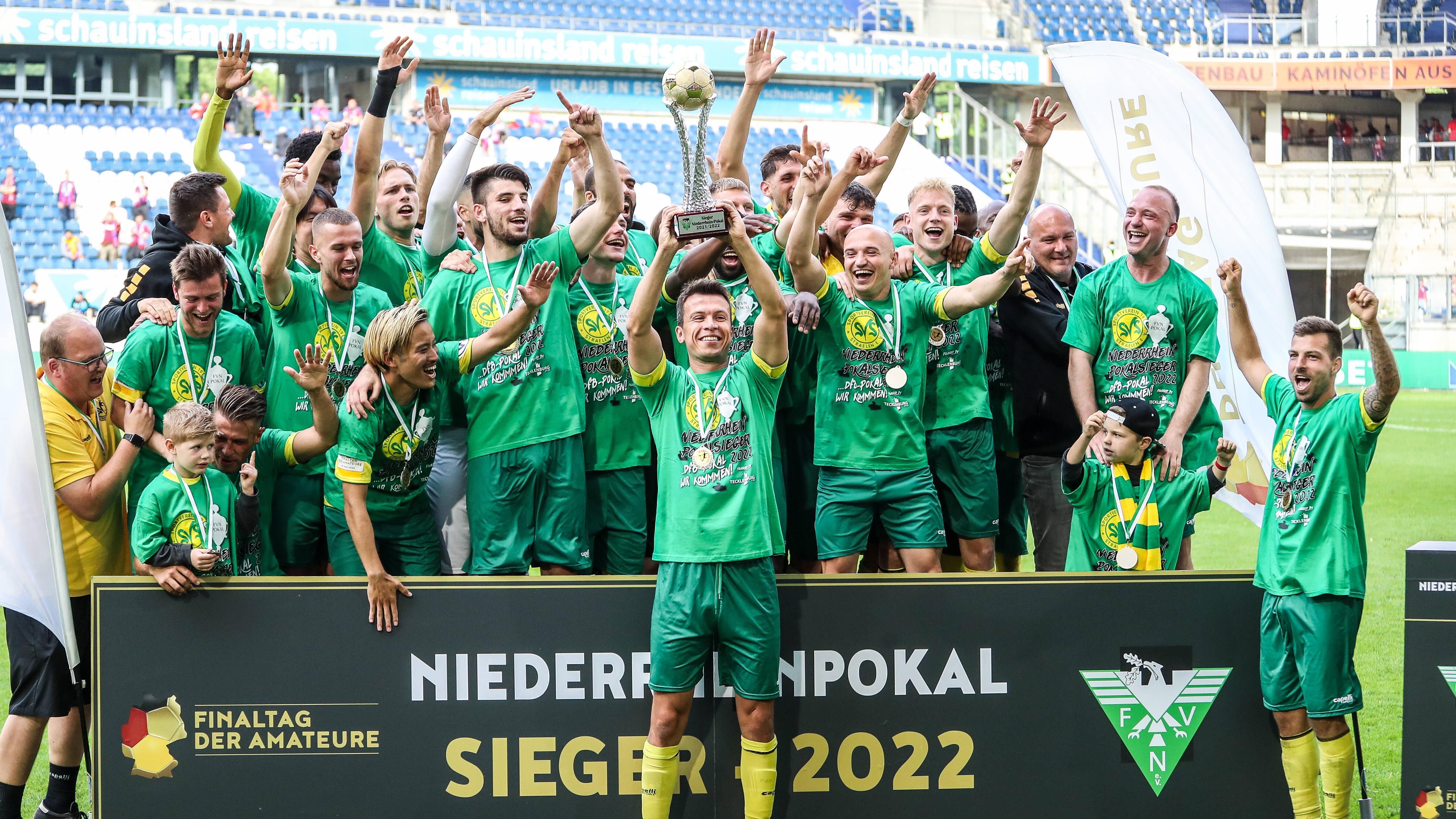 
                <strong>SV Straelen</strong><br>
                Überraschung am Niederrhein! Der Favorit aus Wuppertal spielt nicht zum zweiten Mal in Serie im DFB-Pokal und muss sich nach einem packenden Kampf dem Außenseiter aus Straelen geschlagen geben. Für den SV ist es die zweite Teilnahme nach 1998/99. 
              