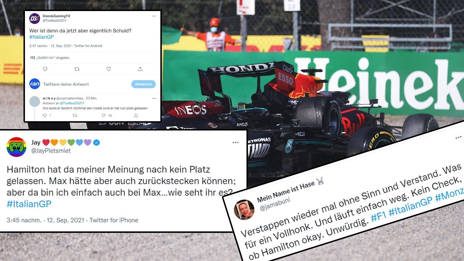 
                <strong>Hamilton vs Verstappen</strong><br>
                Natürlich wurde im Netz viel über die Schuldfrage diskutiert. Ganz einig wurden sich die Nutzer jedoch nicht. Es haben wohl beide Piloten ihren Anteil an dem Unfall. Auch wenn Max Verstappen etwas mehr profitiert hat. 
              