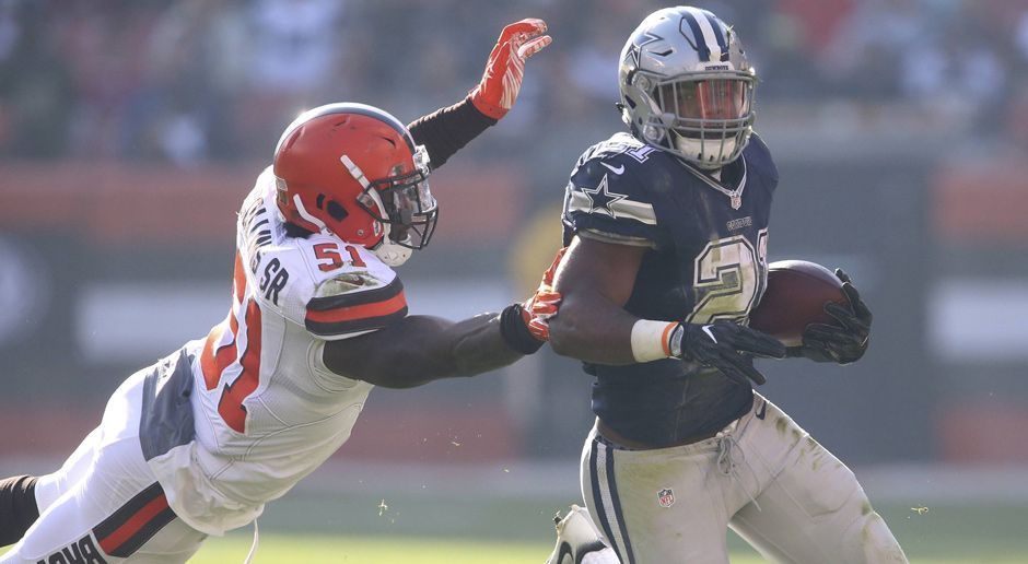 
                <strong>Verlierer: Jamie Collins </strong><br>
                Über seinen Wechsel von den New England Patriots zu den Cleveland Browns wurde ja bereits zur Genüge gescherzt. Doch statt den Spott mit guten Leistungen zu ersticken, leistete sich Collins (li.) direkt im ersten Spiel einen kapitalen Bock, der zu einem Touchdown führte. Wasser auf die Mühlen der Kritiker! 
              
