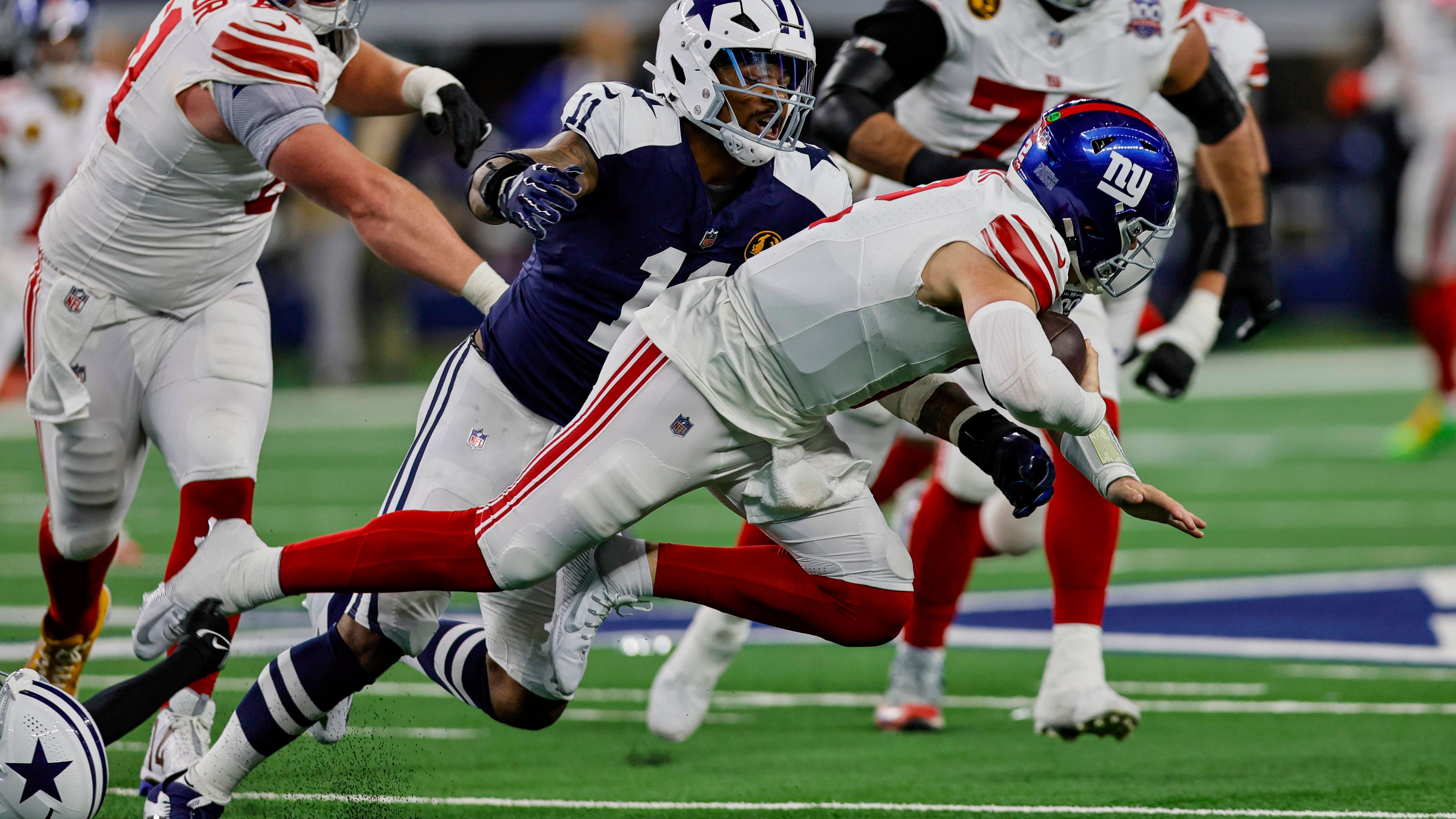 <strong>Platz 31: Drew Lock</strong><br>Team: New York Giants<br>Anzahl der Spiele: 8<br>Sacks: 12