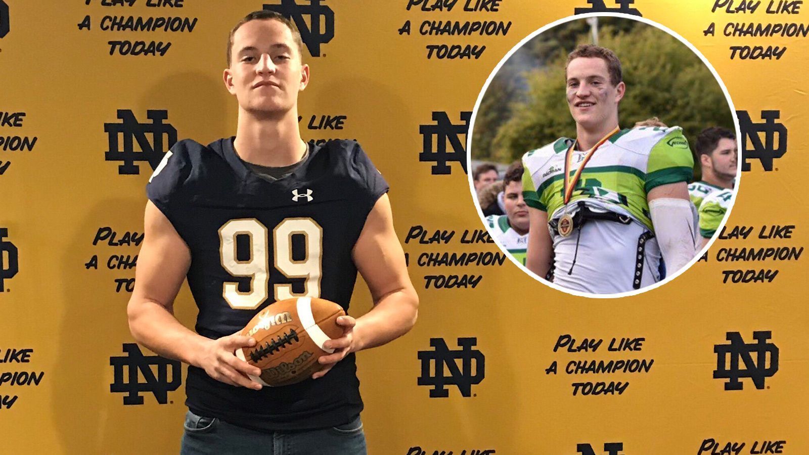 
                <strong>Besonderheiten</strong><br>
                Mit Alexander Ehrensberger befindet sich auch ein Deutscher in den Reihen von Notre Dame. Der Defensive End ist seit 2020 am College und durfte diese Saison auch schon seine Qualität unter Beweis stellen. Gegen die South Florida Bulls gelang ihm sein erster Sack. Der Freshman spielt aber bisher noch keine große Rolle in den Plänen von Kelly.
              