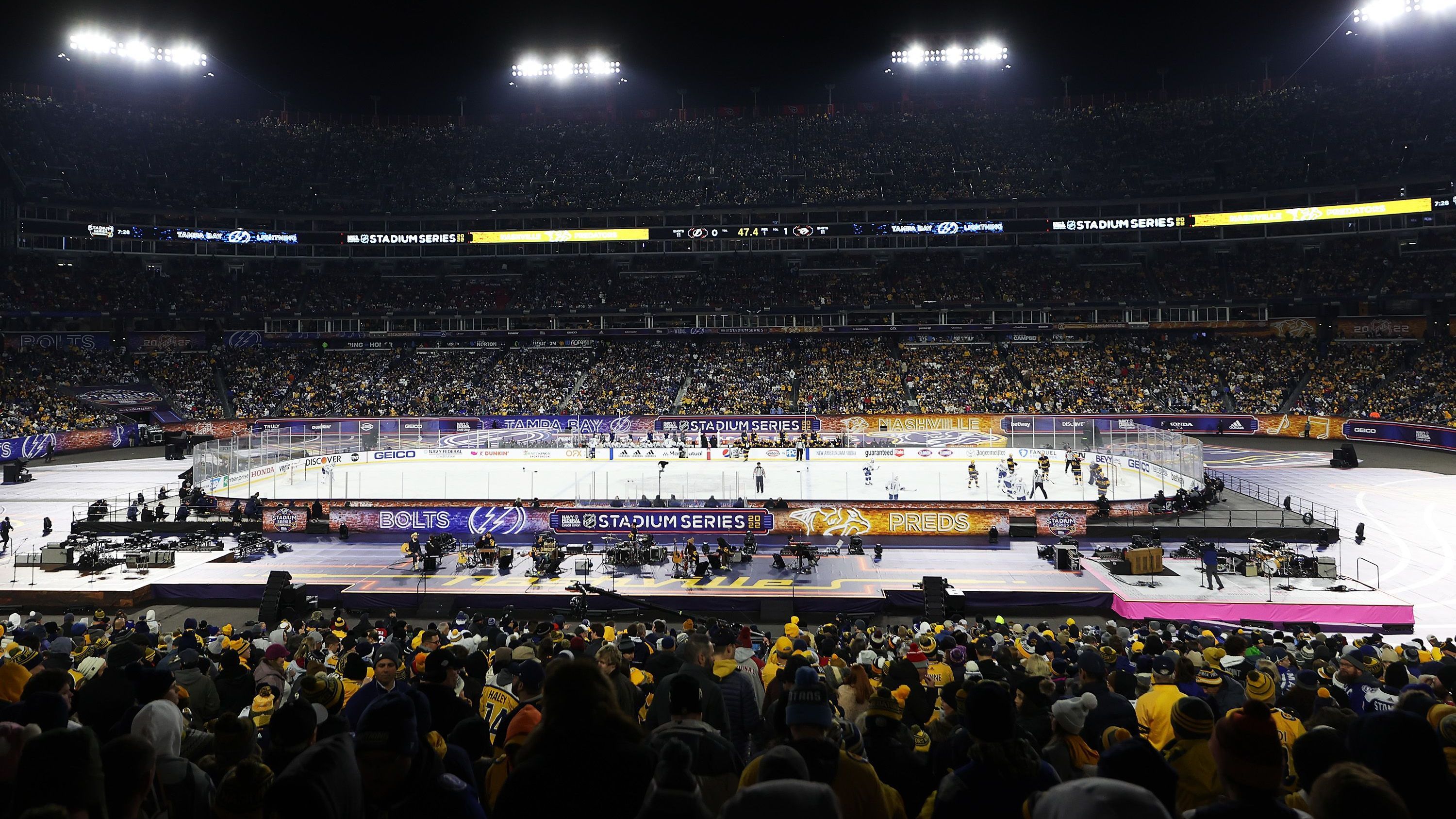 <strong>Platz 10: NHL Stadium Series 2022</strong><br><strong>Zuschauer:</strong> 68.619<br><strong>Begegnung:</strong> Nashville Predators - Tampa Bay Lightning 2:3<br><strong>Stadion:</strong> Nissan Stadium, Nashville<br><strong>Datum:</strong> 26.02.2022