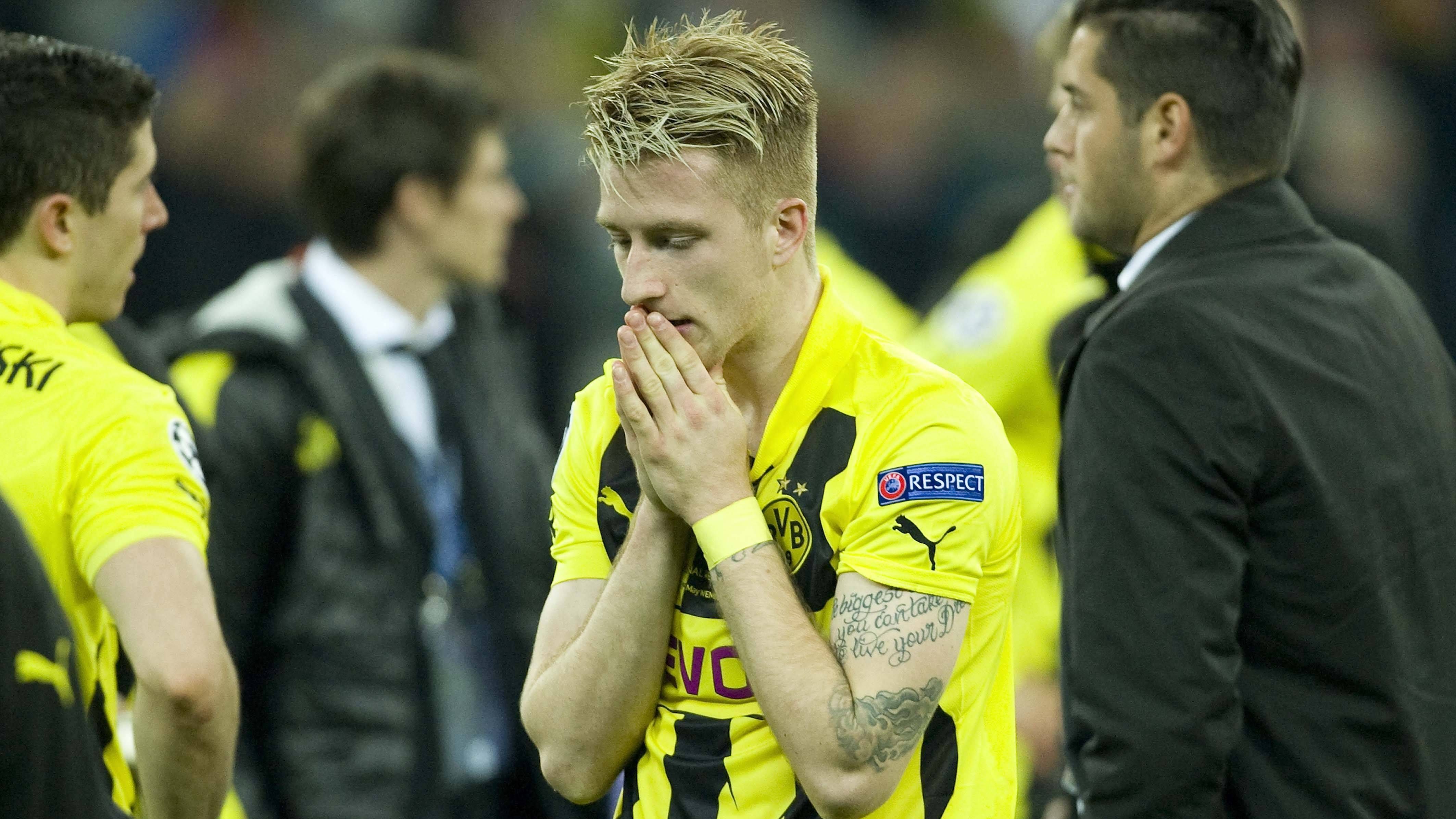 <strong>Marco Reus - Borussia Dortmund</strong><br>Für Reus ist es bereits das zweite CL-Finale im Trikot des BVB. Auch beim Wembley-Kracher 2013 stand er für die Borussia auf dem Feld.