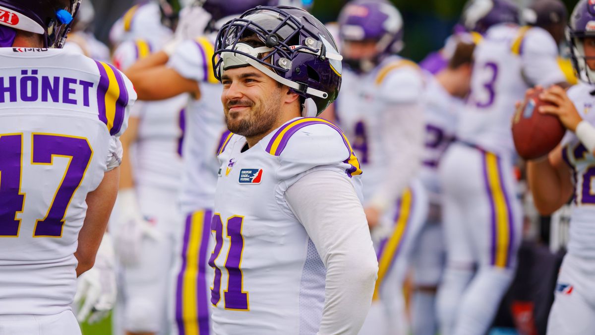 Florian Wegan (Vienna Vikings, 31), Fehervar Enthroners vs Vienna Vikings, American Football, European League of Football, week 11, Season 2025, 26.07.2025, SzÃ kesfehÃ rvar First Field Hungary Cop...