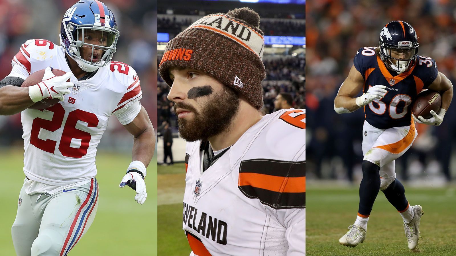 
                <strong>Offense Rookie des Jahres der ran-Community: Saquon Barkley</strong><br>
                Platz 1: Saquon Barkley (New York Giants) - 12.528 Ja-StimmenPlatz 2: Baker Mayfield (Cleveland Browns) - 11.183 Ja-StimmenPlatz 3: Phillip Lindsay (Denver Broncos) - 4.133 Ja-Stimmen
              