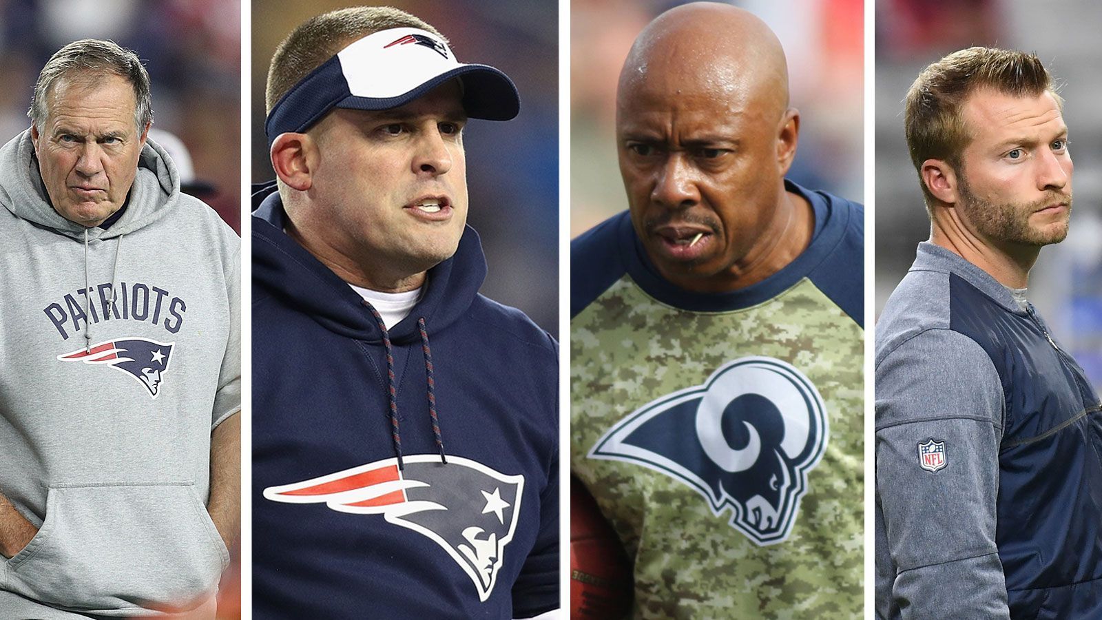 
                <strong>Die Trainer hinter Belichick und McVay</strong><br>
                Beim Super Bowl 53 in Atlanta stehen die Head Coaches Sean McVay von den Los Angeles Rams und Bill Belichick von den New England Patriots im Fokus. Doch hinter den beiden gibt es eine Armada an Trainern, die zum jeweiligen Erfolg beiträgt. ran.de stellt euch die wichtigsten Personen der beiden Coaching Staffs vor. 
              