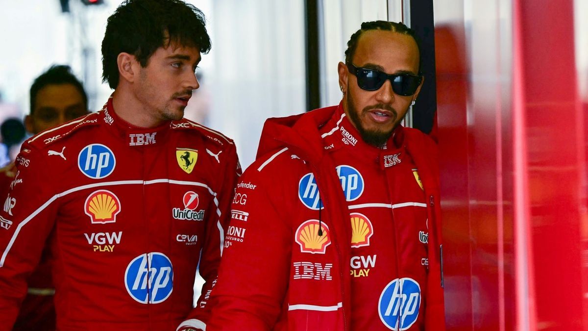 Lewis Hamilton (r.) und Charles Leclerc