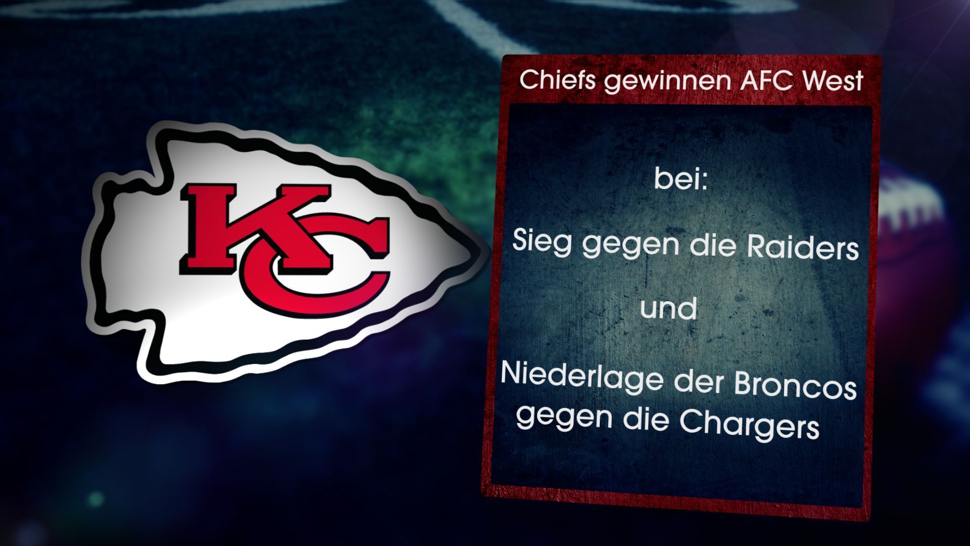 
                <strong>Kansas City Chiefs gewinnen AFC West, wenn ...</strong><br>
                
              
