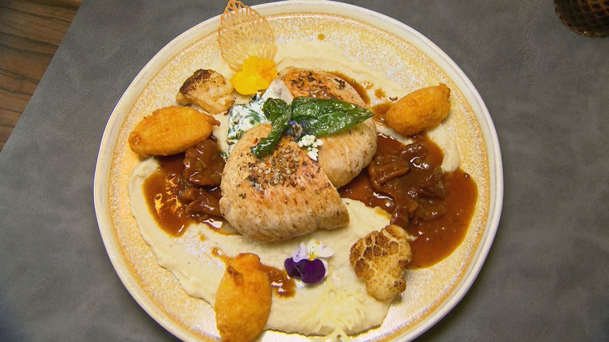 Feurige Hähnchentaler mit Gorgonzola