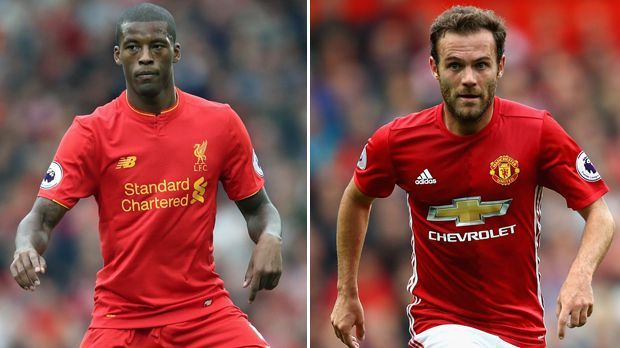 
                <strong>Georginio Wijnaldum vs. Juan Mata</strong><br>
                Georginio Wijnaldum vs. Juan Mata: Liverpools Niederländer ist im Mittelfeld gesetzt. Bislang steuerte der Neuzugang aus Newcastle zwei Vorlagen bei. Zuletzt feierte Liverpool vier Siege in Serie und dabei war Wijnaldum Stabilisator im Mittelfeld. Beim FC Chelsea klappte die Zusammenarbeit zwischen Mourinho und Mata so überhaupt nicht, doch nun, beim Wiedersehen in Manchester baut der Portugiese etwas überraschend auf den Spanier, der auch schon zwei Mal traf - beide Spiele gewannen die Red Devils. Punkt für United. 6:6.
              