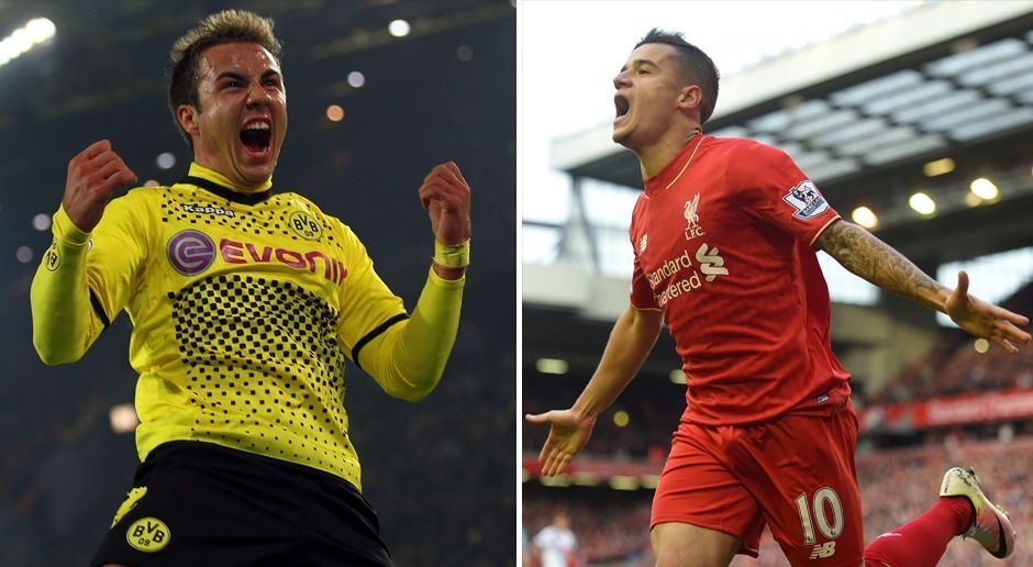 
                <strong>Offensives Mittelfeld: Götze vs. Coutinho</strong><br>
                Zwei Zauberer unter sich. Mario Götze kam 2010/11 meist noch über die linke offensive Seite, ähnlich wie Coutinho jetzt, und zog oft per Dribbling in die Mitte. Der damals 19-Jährige kam in Dortmunds Meistersaison auf sechs Tore und unglaubliche 15 Torvorlagen, bei Coutinho sind es in elf Premier-League-Spielen in dieser Saison bisher fünf Treffer und fünf Vorlagen. Unbekümmertheit, Spritzigkeit, Wendigkeit - Götze und Coutinho ähneln sich in vielen Dingen und bringen die Unberechenbarkeit in das Kloppsche System.
              