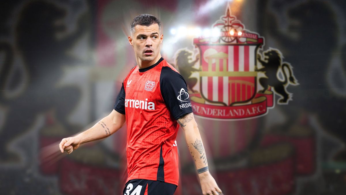 FOTOMONTAGE:Granit Xhaka (Bayer 04 Leverkusen, 34) zieht es zu AFC Sunderland in die Premier League. ARCHIVFOTO. *** PHOTO montage Granit Xhaka Bayer 04 Leverkusen, 34 moves to AFC Sunderland in th...
