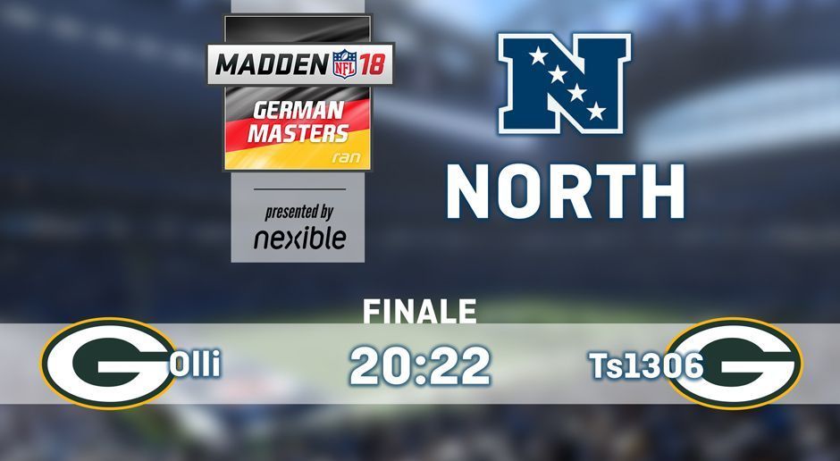 
                <strong>NFC North-Gewinner</strong><br>
                Im ersten Turnierfinale der MADDEN NFL 18 German Masters ging der Sieg an Tim "Ts1306" Schäpsmeier. 22:20 besiegte er Oliver "Olli" Gebhart.
              