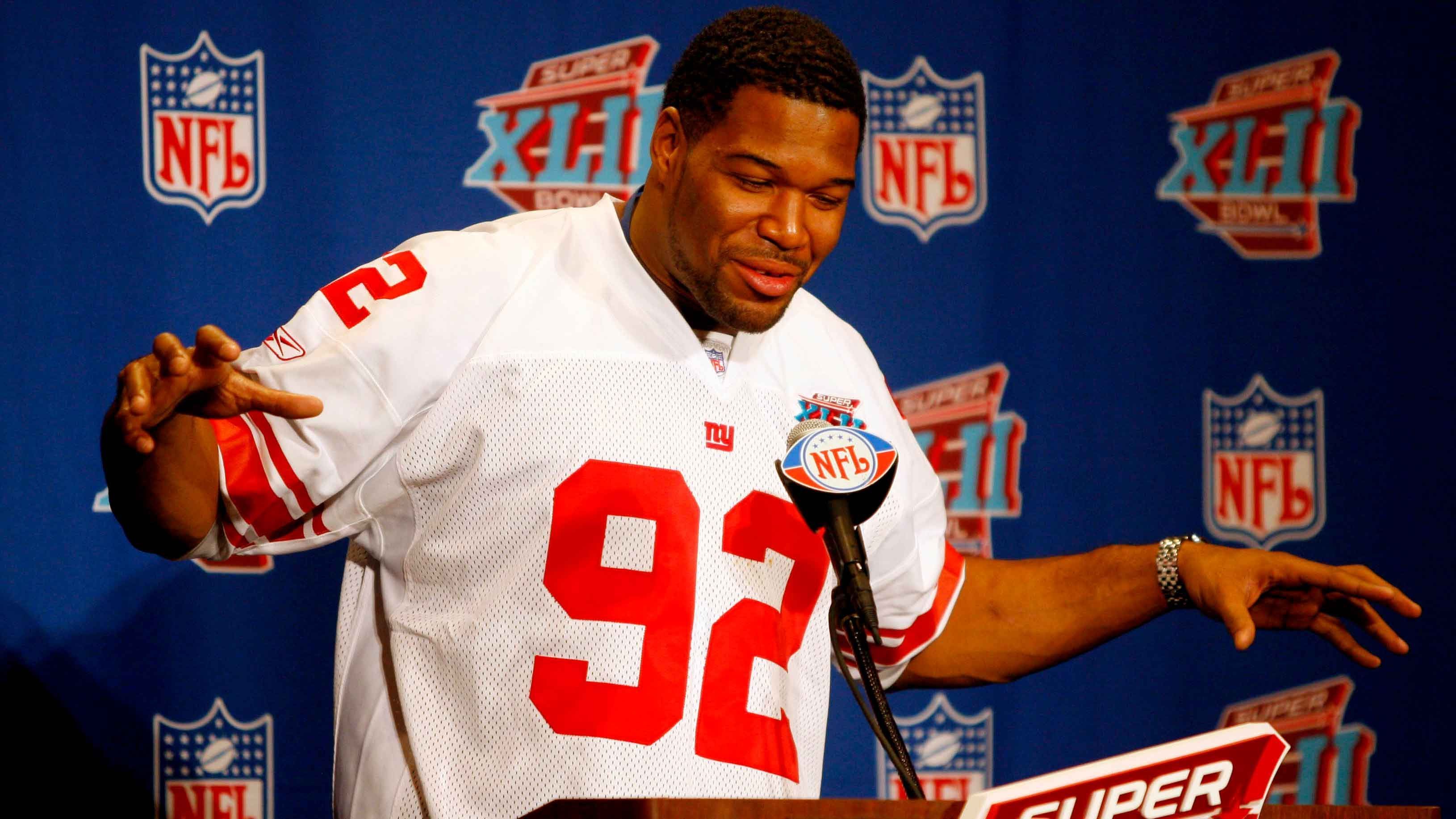 <strong>New York Giants</strong><br>
                • Franchise-Rekord (all-time): Michael Strahan (1993-2007): 141,5<br>• Franchise-Rekord (eine Saison): Michael Strahan (2001): 22,5