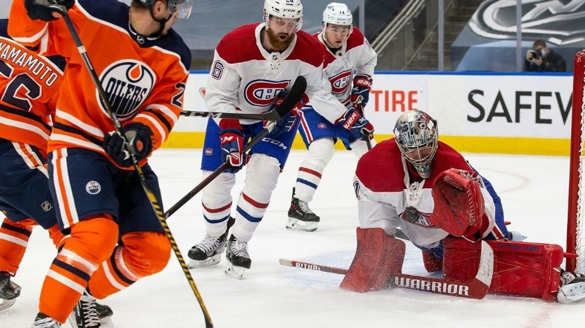 Kahun (vorne) erzielt Führungstor der Oilers