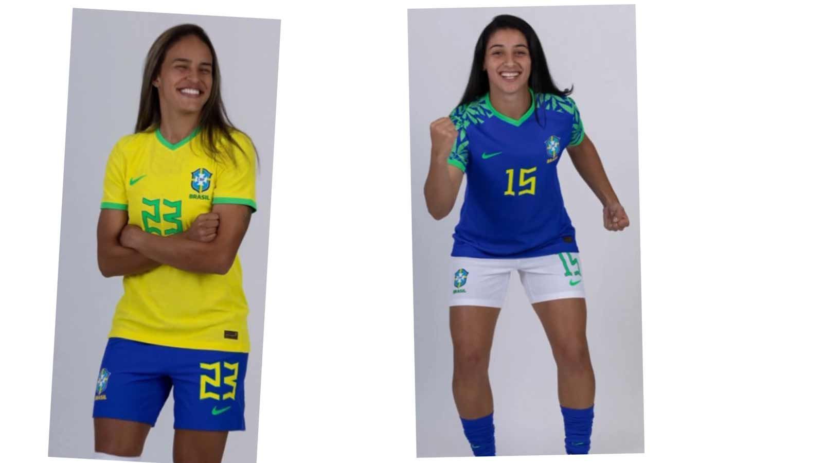 
                <strong>Brasilien: Heim- und Auswärtstrikot</strong><br>
                Brasilien behält es klassisch. Das Heimtrikot der Vertreterinnen der CBF ist wie üblich in Kanariengelb und Blau mit grüner Schrift gehalten. Farben, die sich auch im Auswärtsdress wiederfinden lassen.
              