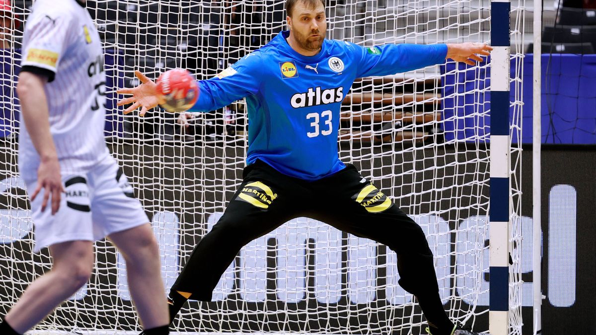 WOLFF Andreas TorwartTeam Deutschland IHF Handball Weltmeisterschaften 2025 in Daenemark Vorrundenspiel Deutschland - Polen am 15.01. 2025 in Herning *** WOLFF Andreas GoalkeeperTeam Germany IHF Ha...