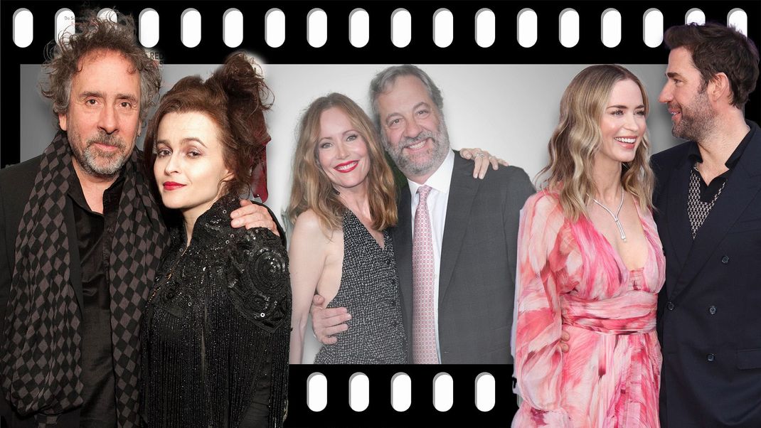 Tim Burton castete jahrelang seine Partnerin Helena Bonham Carter, Leslie Mann spielt in mehreren Filmen von Ehemann Judd Apatow mit und mit seine Frau Emily Blunt will John Krasinski gerne noch mal zusammenarbeiten. (v.l.)