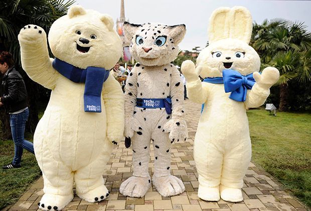 
                <strong>Olympia-Maskottchen Sotchi</strong><br>
                Auf Wunsch kommen die drei Maskottchen auch zu Besuch nach Hause. Allerdings wechselt der Leopard dabei gerne mal die Farbe von Braun auf Dalmatiner.
              