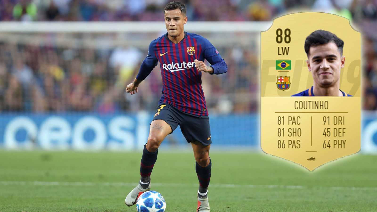 
                <strong>Philippe Coutinho</strong><br>
                Verein: FC BarcelonaGesamtstärke: 88
              