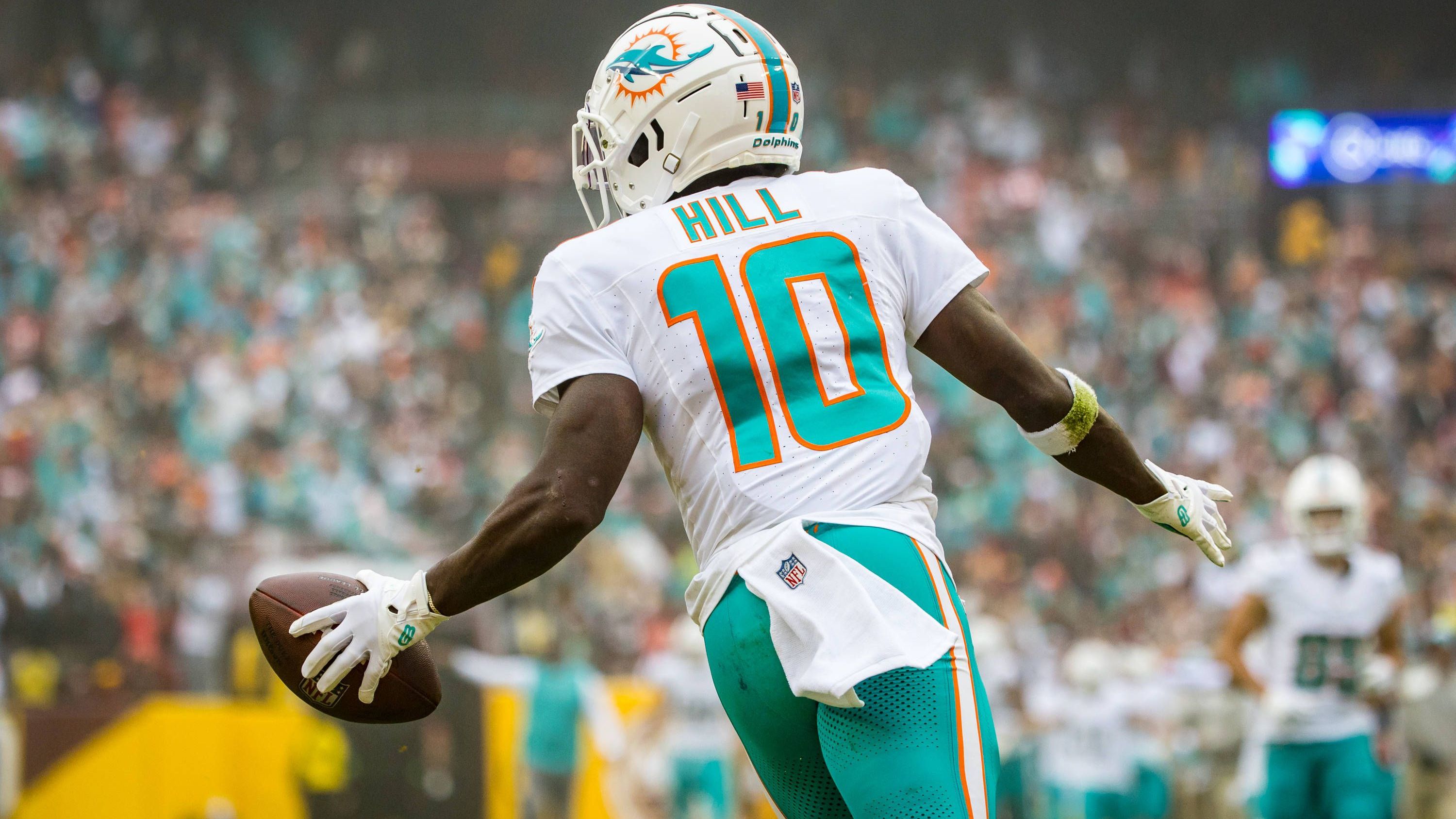 <strong>Platz 8 (geteilt)</strong><br>Tyreek Hill (Wide Receiver, Miami Dolphins, +2.500)