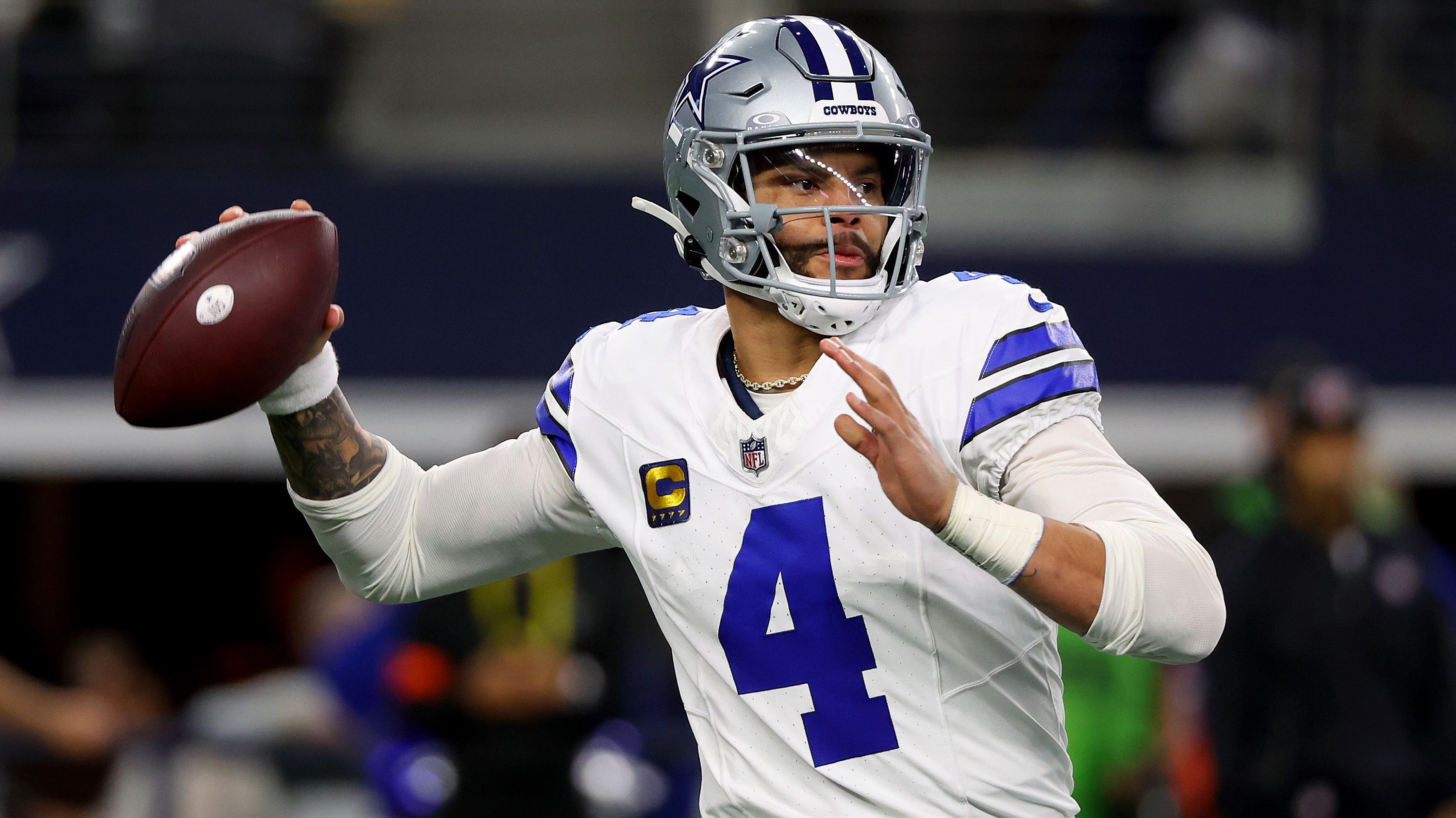 <strong>Platz 2: Dallas Cowboys</strong><br>Gesamtentfernung: 421 Yards<br>Passing Touchdowns insgesamt: 36<br>Häufig eingesetzter Quarterback: Dak Prescott (36 TDs in 17 Spielen)