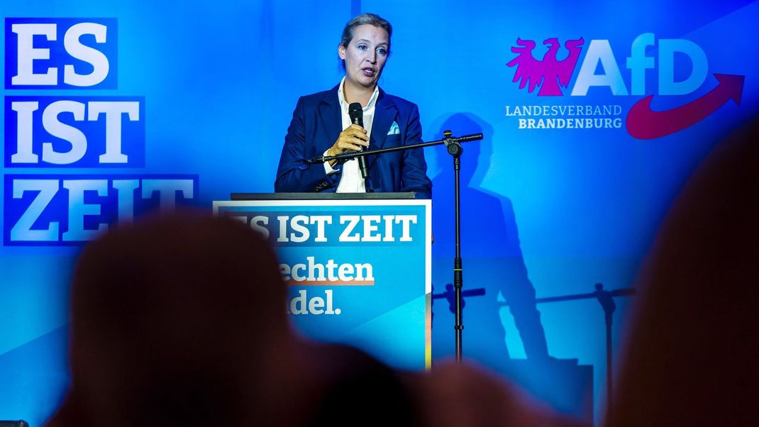 Die AfD-Vorsitzende Alice Weidel hofft bei der Landtagswahl in Brandenburg am 22. September auch auf eine bundesweite Zäsur.
