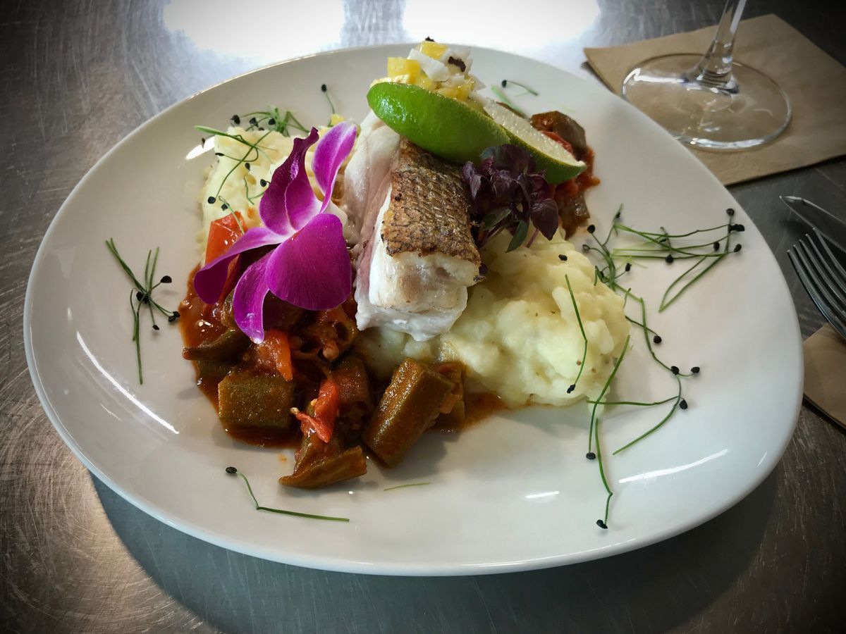 Zackenbarschfilet mit Jackfruit-Kokosnusssalsa