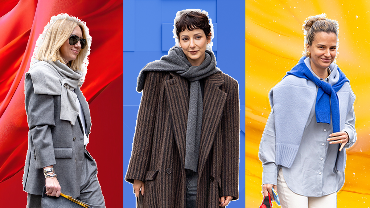 Über dem Mantel noch einen Pulli tragen - das ist jetzt der Streetstyle Trend!